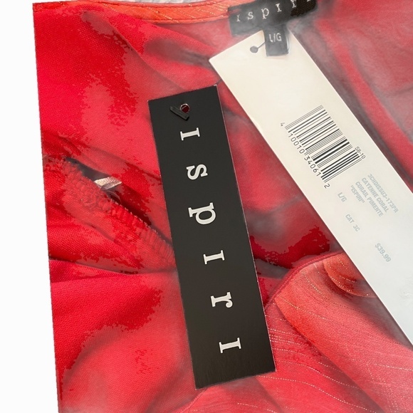 NEW Ispiri Ladies Sheer Red Sleeveless Tank Top - Picture 7 of 9